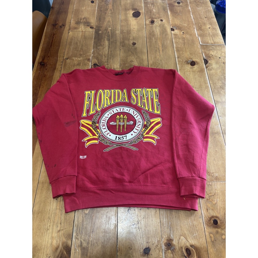 Vintage Florida State University FSU Red Crewneck Sweatshirt XL Home Team